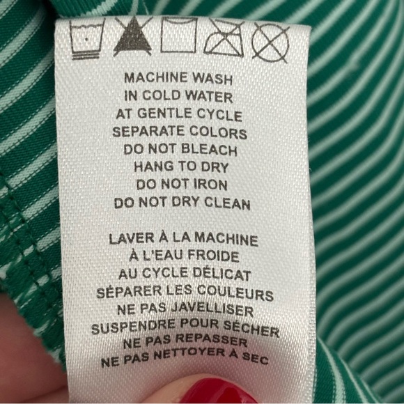 Lolë Women’s Large Green Striped Full Zip Jacket UPF 50+ Wicking Stretch - Picture 16 of 16